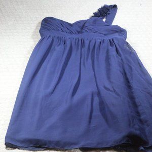 Alfred Angelo Navy Blue Chiffon Formal Mini Dress